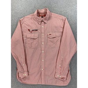 Simms Plaid Long Sleeve‎ Button Down Fishing Shirt (Men's Large) Orange